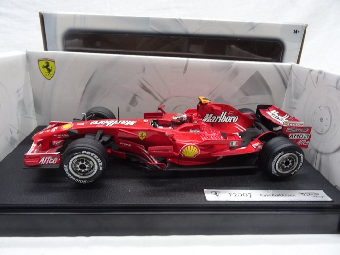 Hot Wheels - 1:18 - Ferrari F2007 "Marlboro"  - 司機Kimi Raikkonen  - 紅色金屬色