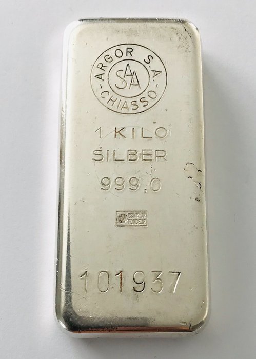 1 kilogram - Silver .999 - ARGOR S.A. CHIASSO