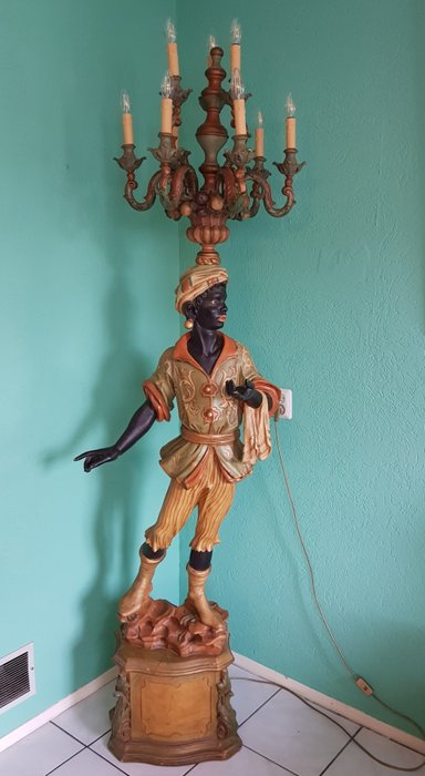 Silvano Grifoni  - 210 cm high Black Moor lamp from Silvano Grifoni.