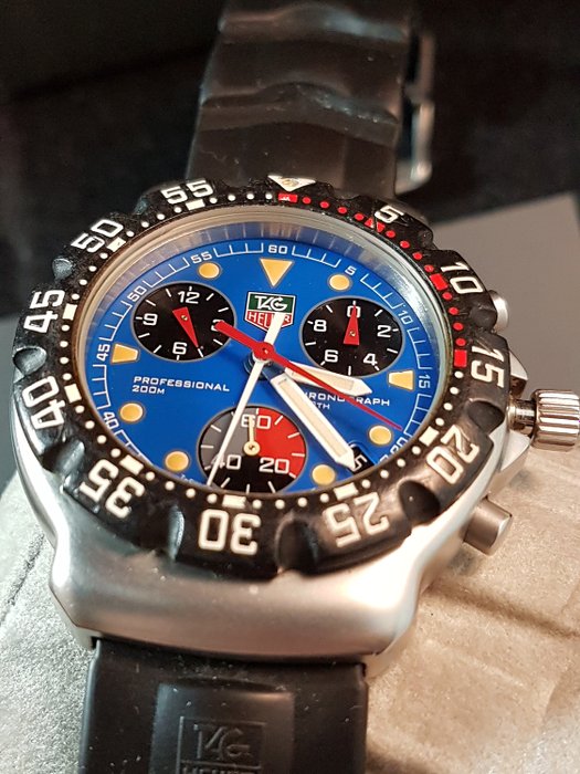 TAG Heuer - PROFESSIONAL 1/10 F1 CHRONOGRAPH   - Blue dial "NO RESERVE PRICE" - Official FIA timekeeper - Heren - 1990-1999