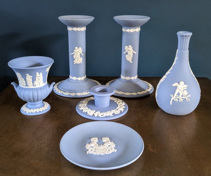 Wedgwood - castiçais - vasos (6) - Porcelana, Jasperware