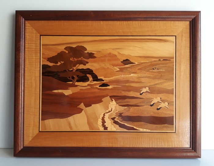 Jeff Nelson - Hudson River Inlay - Marquetry Painting - Popular Art - Wood