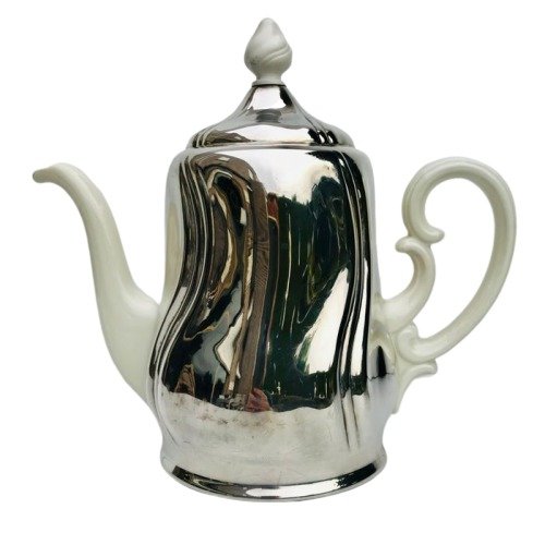 S.U.S. Fürstenberg  - Heat-bearing teapot (silver stamp) - Art Deco - Porcelain, Silverplate
