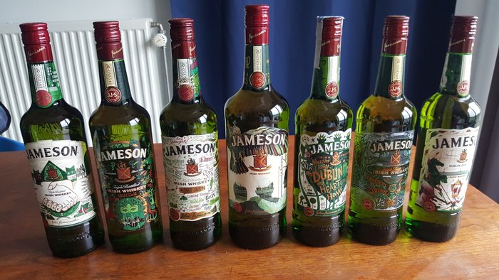 Jameson Limited Edition St Patrick's Day complete series (Discontinued) - 0,7 Liter - 7 flessen