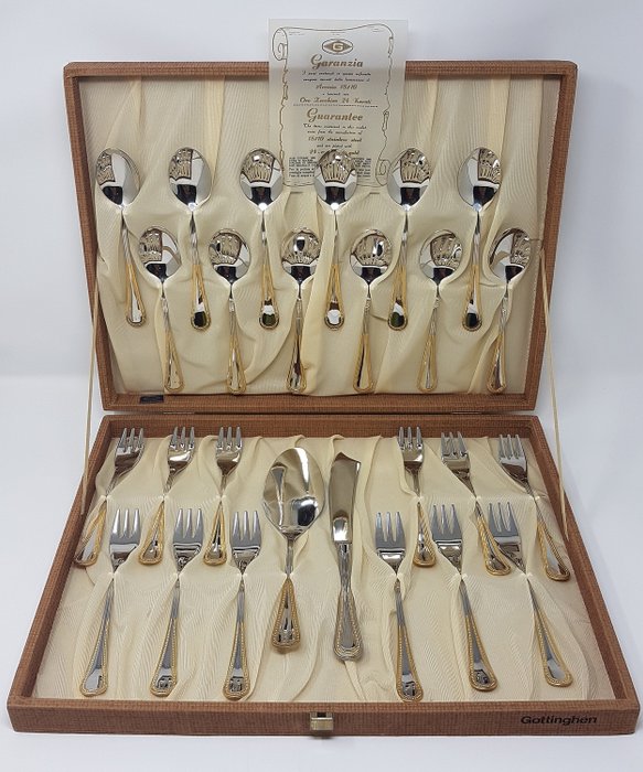Gottinghen - 'Dessert' Gottinghen cutlery set -  18/10 stainless steel - laminate pure gold