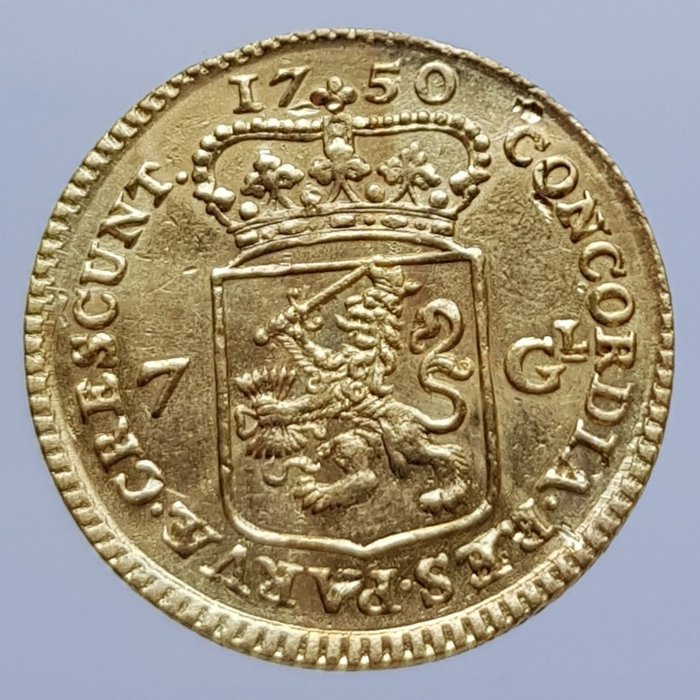 Netherlands - Holland - 7 Gulden 1750 Halve gouden rijder - Gold