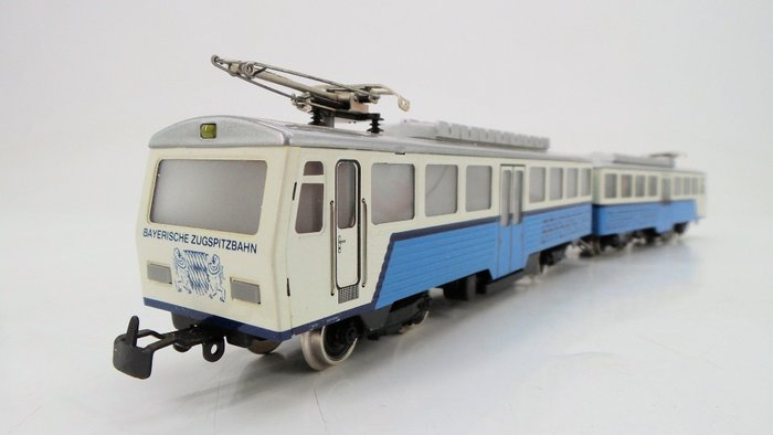 Märklin, Primex H0 - 3185 - Togenhed - 2-delt sæt med motorvogn og trailer - Bayerische Zugspitzbahn