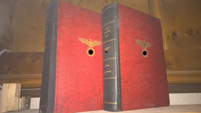 Duitsland - Boek, Rijksdagboek 1939, 3. Rijk, religieuze grondslagen, wetten, bevelen, Wehrmacht deel 1 + 2 - 1939