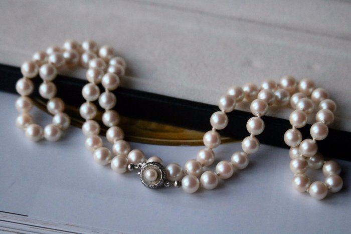 JKA-clasp - No Reserve - 925 Akoya pearls, 银 - 项链 珍珠