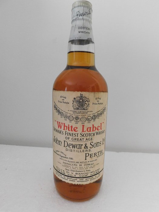 White Label Spring Cap - John Dewar & Sons Ltd - b. jaren 1950, Jaren 1960 - 75cl