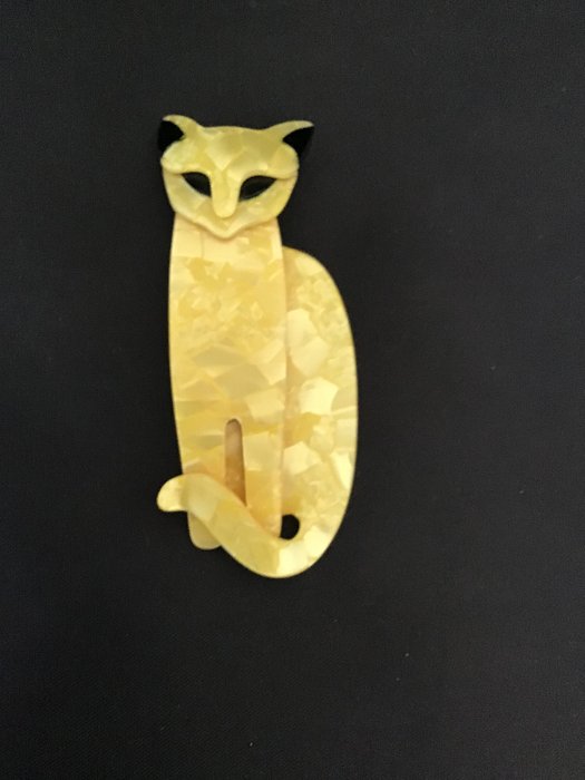 Lea Stein Bakelite / plastic - Brooch, Brooch cat
