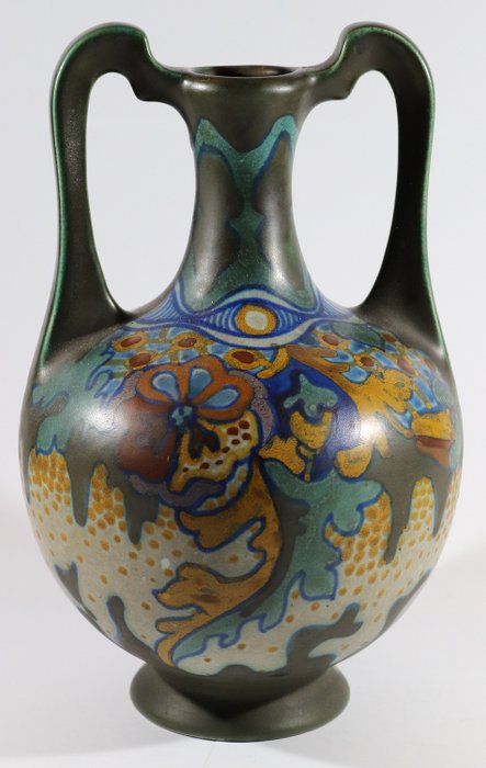 Plateelbakkerij Zuid-Holland Gouda - Vase, Dekor Corona - Töpferware