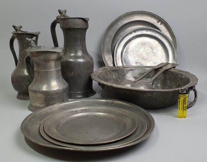Important lot of old pewter - Pewter/Tin