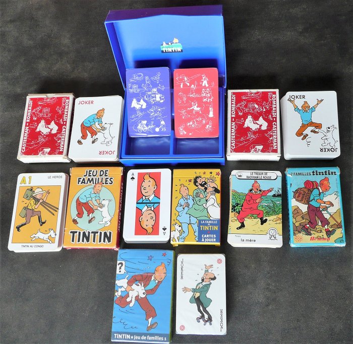 Tintin - 9x Jeu de Cartes  - Første udgave - (1983/2011)