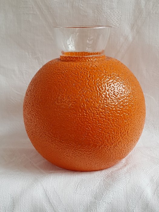 W.J. Rozendaal - Kristalunie Maastricht  - Vaso arancione "Mela" - Vetro