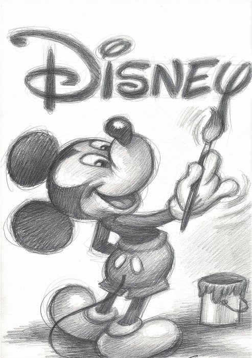 Mickey Mouse Painting - Original Drawing - Joan Vizcarra - Creion de arta