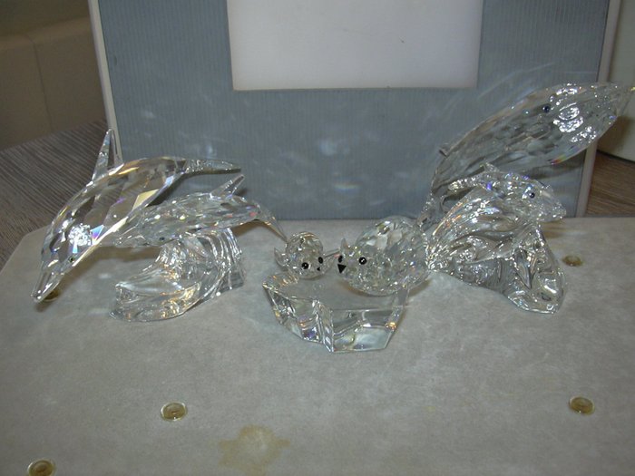 Swarovski silverkristall-trilogi Mor & barn 1990-1992 - Kristall