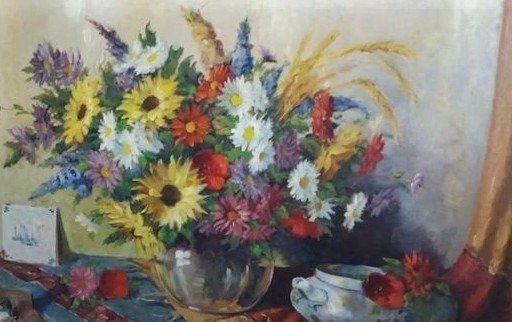 Hans Lenteman (1876-1953 )    - Stilleven met bloemen 