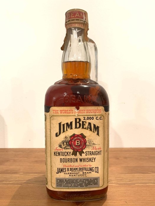 Jim Beam Sour Mash Kentucky Straight Bourbon Whiskey  - b. 1960年代 - 2 公升