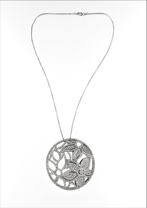 Image 2 of 18 kt. White gold - Necklace with pendant - 4.50 ct Diamond