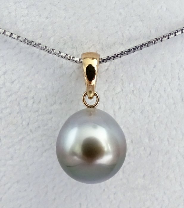 HS Jewellery Tahitian pearl, Light Pastel Drop-Shaped 11.62 mm X 12.35 ...