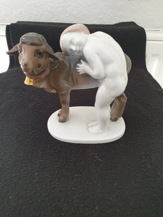 Rosenthal  - Art Deco porcelain figurine No.355.Youth with lamb / sheep around 1924