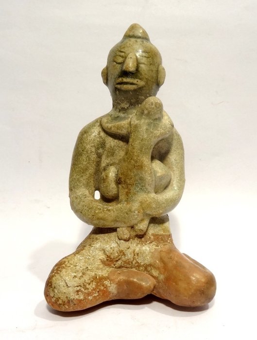 Celadon Sawankhalok Glaze Mutterschaftsstatuette - Keramik - Thailand - Sukhothai (1238 - 1558)