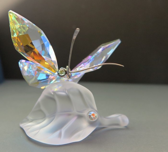 Swarovski - sommerfugl på blad (1) - Krystall