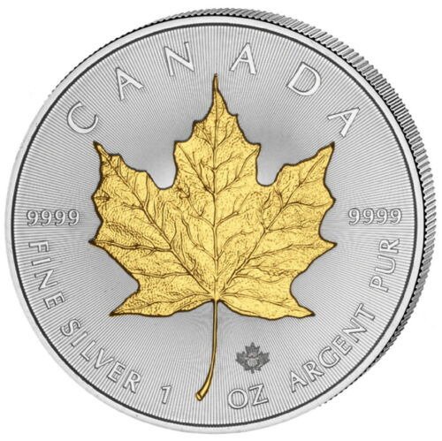 Canadá. 5 Dollars 2024 Maple Leaf - gilded, 1 Oz (.999)  (Sin Precio de Reserva)