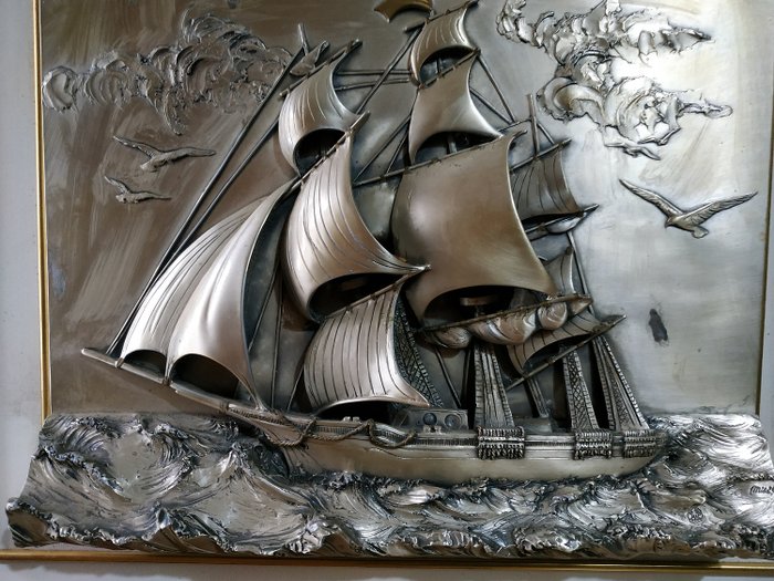 Leonardo Moroni - Oreficeria Pisani - 銀色淺浮雕 (1) - 現代的 - .925 銀, 復合材料, 木