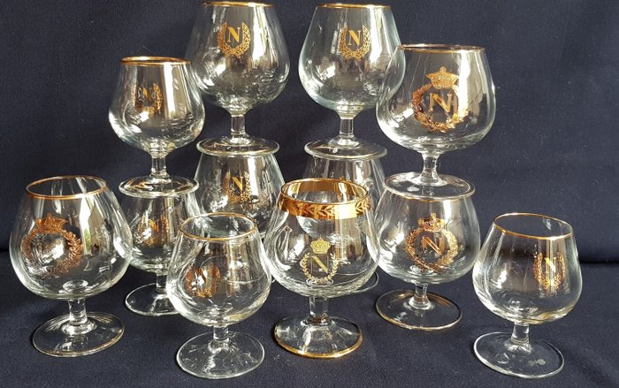 Set of 12 Napoleon Cognac glasses (12) - glass / crystal