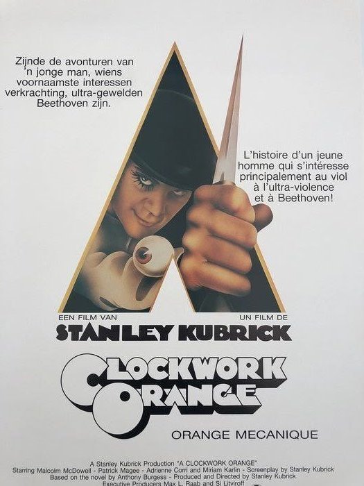 A Clockwork Orange - Stanley Kubrick - Original 1971 Belgian release - 海報