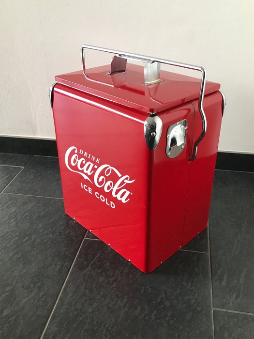 Coca Cola metal cooler - caixa térmica cooler metal - caixa térmica (1) - Ferro (fundido / forjado)
