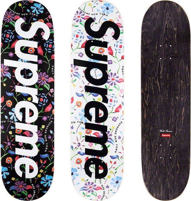 Supreme - Airbrushed Floral Skateboard Deck Set (white / - Catawiki