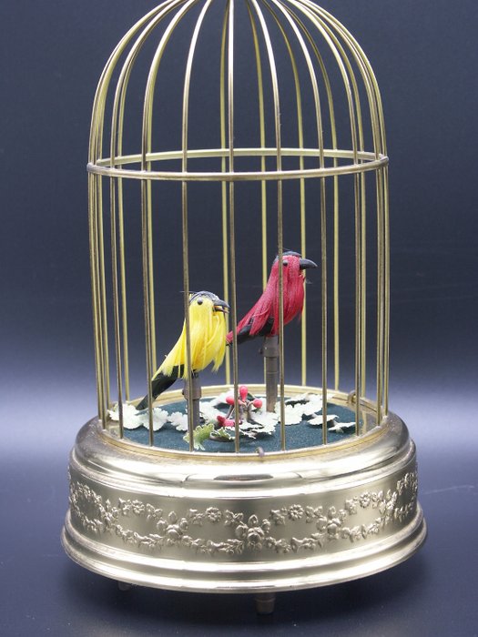 Autómato de pássaro a cantar, Reuge - Latão - meados do século XX