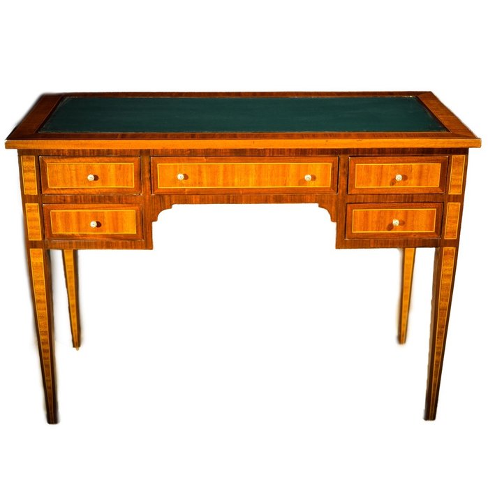 Desk Writing Table Inlaid Leather Top Walnut Napoleon Catawiki
