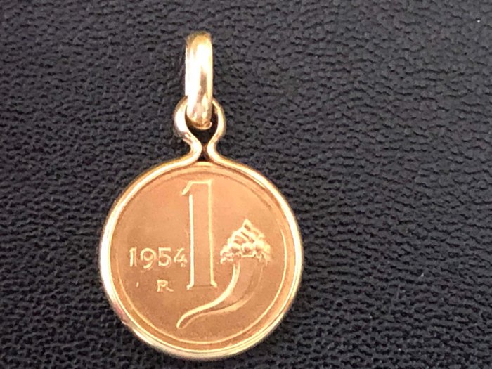 Italien - Italienische Republik - Riconio della 1 Lira 1954 - Gold