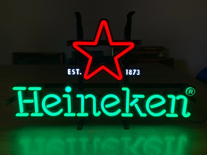Heineken lichtgevend teken - IJzer (gegoten/gesmeed), Plastic