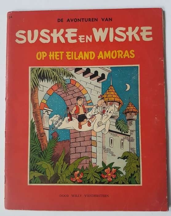 Suske en Wiske RH-01a - Op het eiland amoras - Häftade - Första upplagan - (1959)