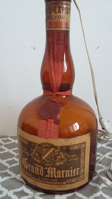 Flasklampa Grand marnier Liqvor trippel orange 6,4l av 1950 (1) - Glas