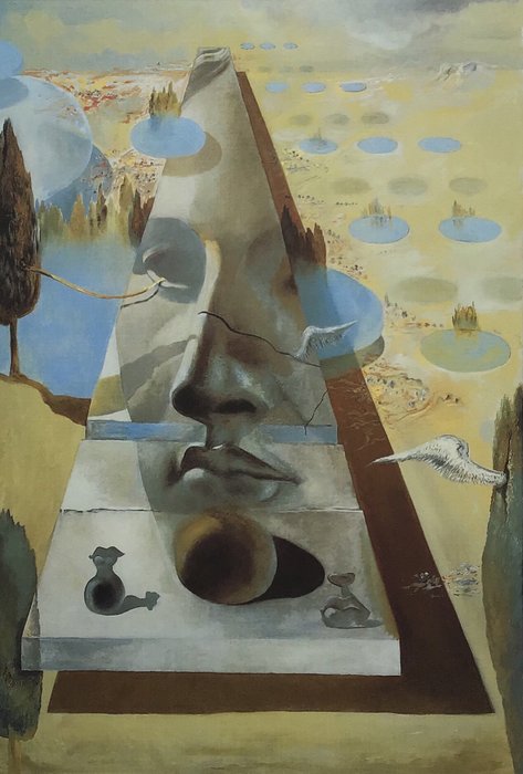 Salvador Dali  - Apparition du visage de l'Aphrodite de Cnide dans un paysage,