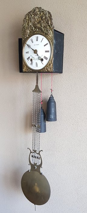 Εκκρεμές ρολόι - Louis Badoz au Puy - Σμάλτο, Χάλυβας - 20th century