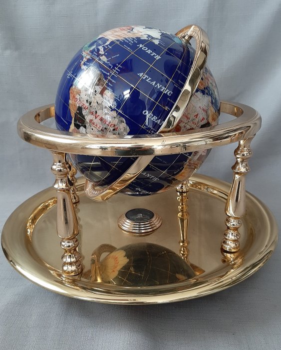 Lapis globe made from semi-precious stones lapis lazuli - 30×40×40 cm - 5 kg