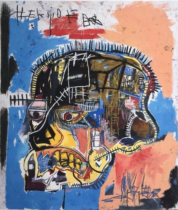 Jean-Michel Basquiat (after) - Untitled, (Skull), 1981 | Barnebys