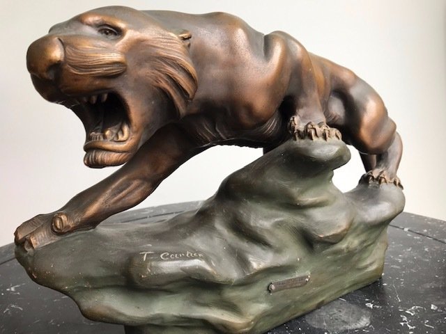 Thomas François CARTIER (1879-1943) - 'Tigre en Furie' - FONTAINE & DURIEUX  - Skulptur