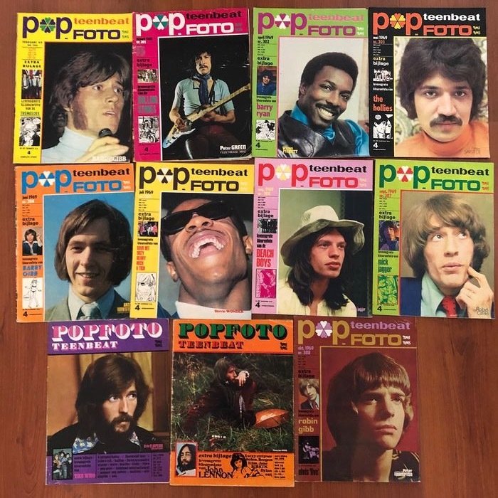 Dutch Popmagazines from the Sixties - Multiple artists - 11 issues of Popfoto/Teenbeat/Tuney Tunes - Multiple titles - Magazine - 1969/1969