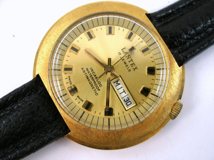 Lantex - Rare Lantex 1970 collector. Mechanical movement Switzerland. 17 Jewels - serial number 6217 - Unisex - 1970-1979