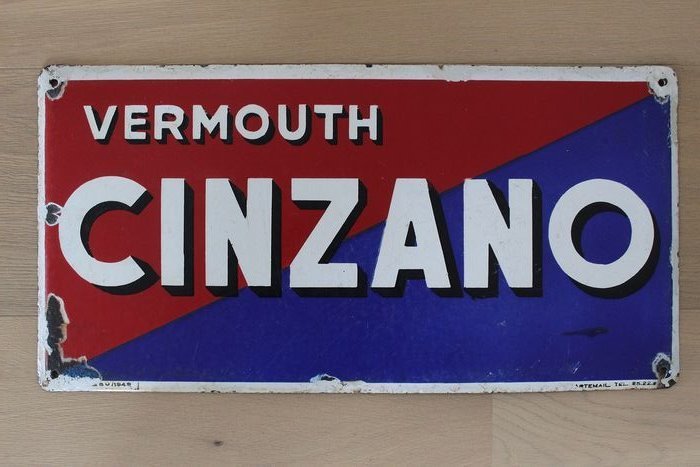 1949 - Cinzano - skylt - Emalj