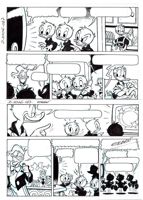 Donald Duck & Nephews Comic - Original Comic Pages - Esteban - Primeira edição