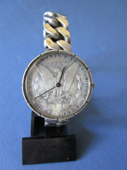 Heno swiss - Silver Morgan dollar Coin watch - Mężczyzna - 1980-1989